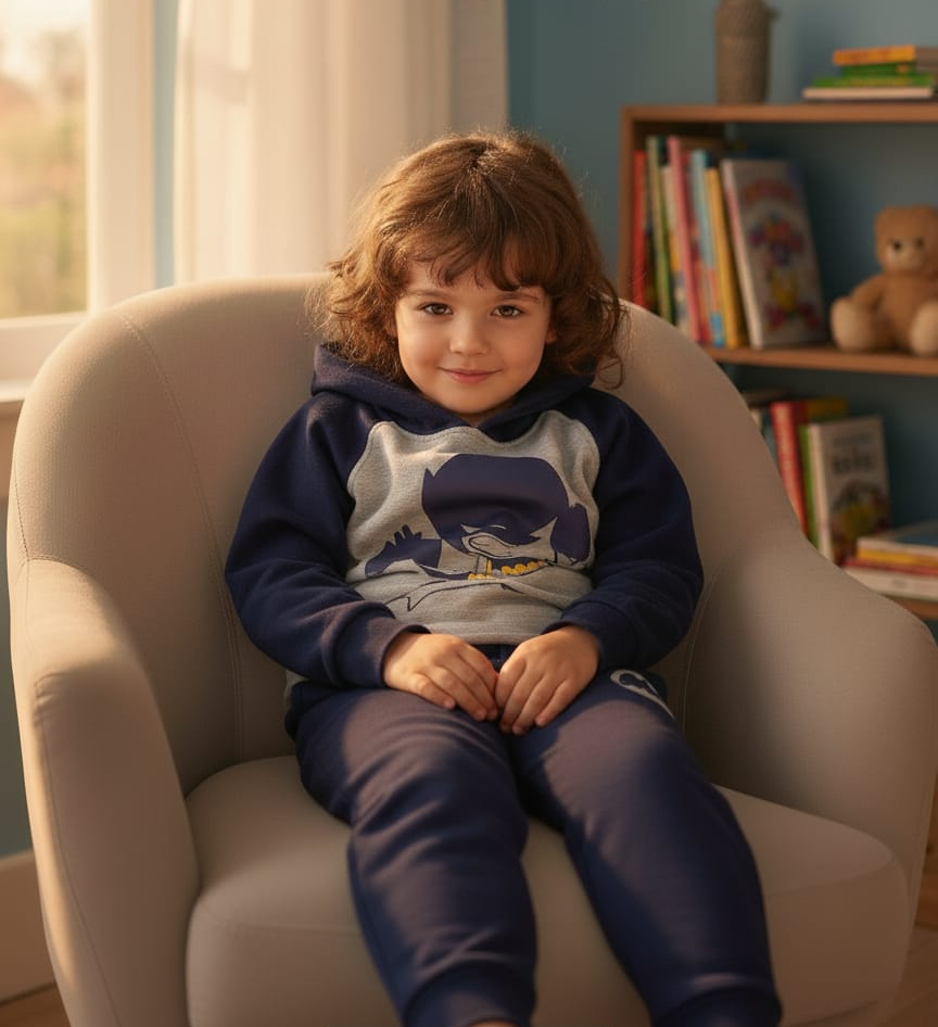 Little Hero’s Comfort: Batman Fleece Tracksuit