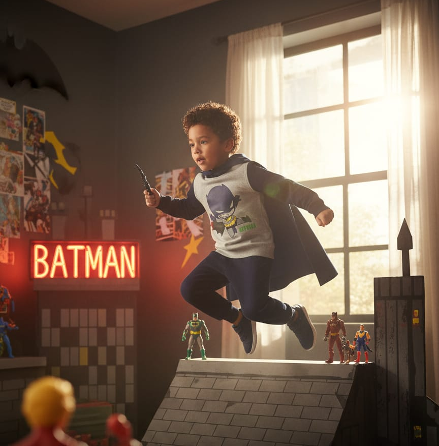 Little Hero’s Comfort: Batman Fleece Tracksuit